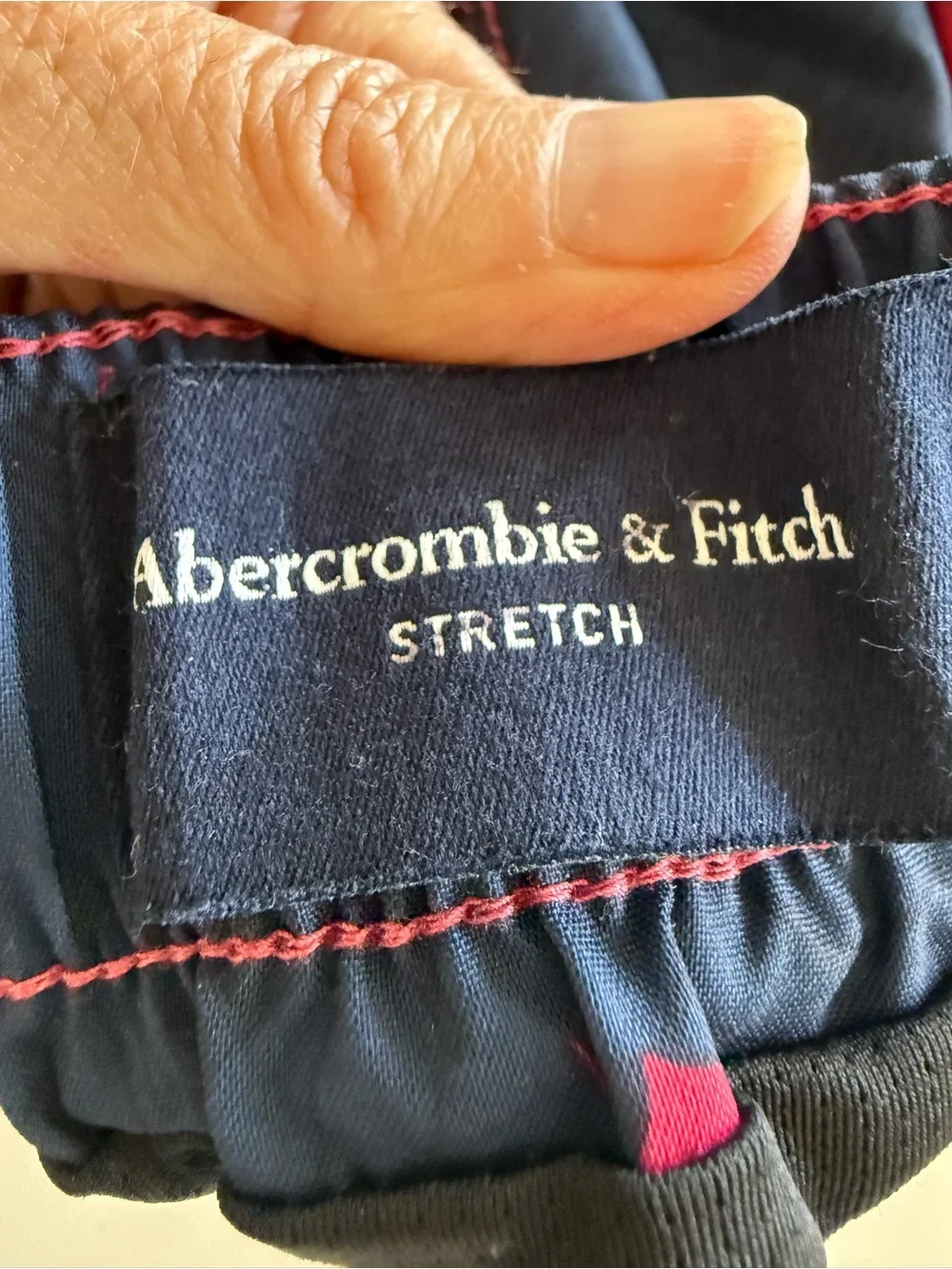 Abercrombie & Fitch Red and Navy Floral Swim Trunks
